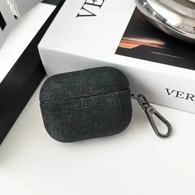 Чехол для наушников AirPods Pro 2 из джинсовой ткани черный