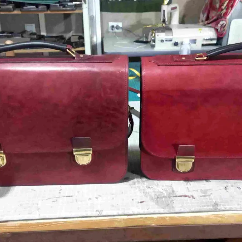 портфель из натуральной кожи ручной работы 