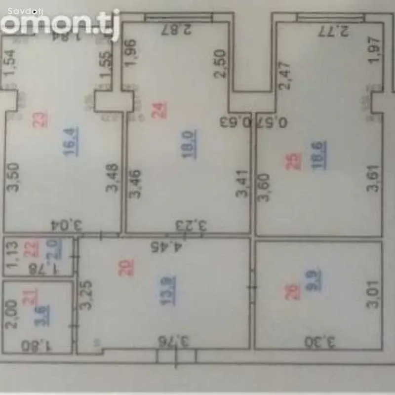 3-к квартира, 11 этаж, 83 м², шохмансур