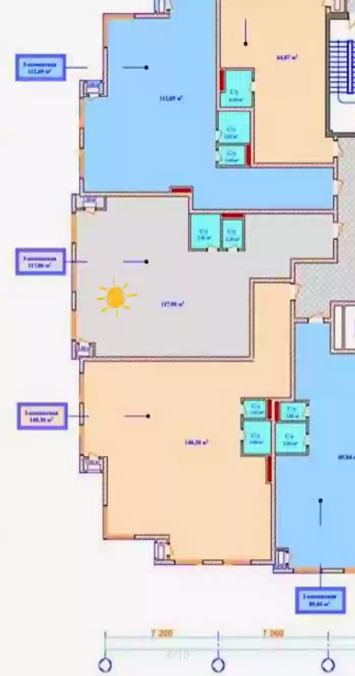 3-к квартира, 11 этаж, 117 м², Шохмансур