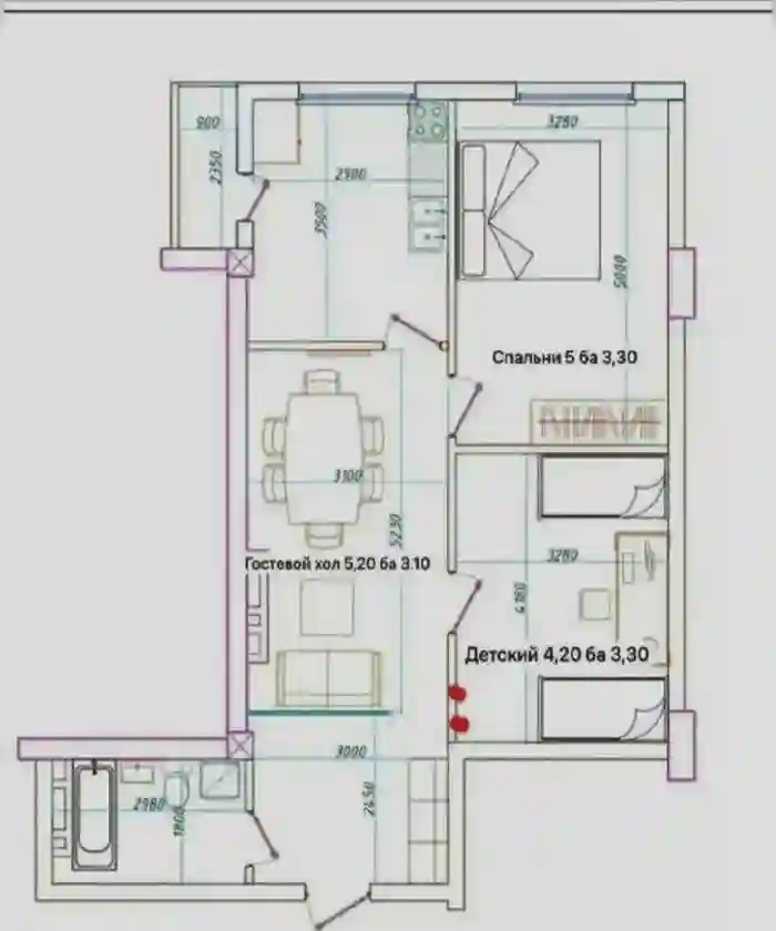 2-к квартира, 10 этаж, 70 м², Шохмансур