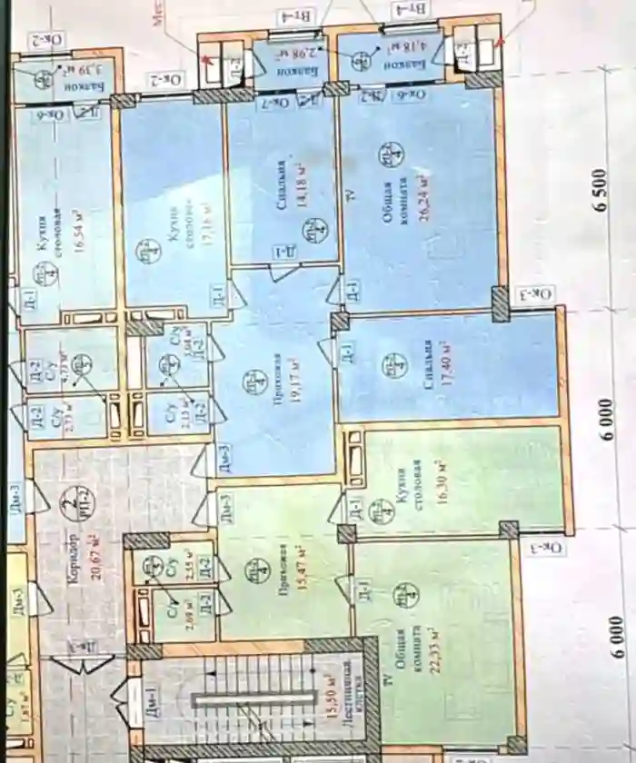 1-к квартира, 6 этаж, 60 м², Сино