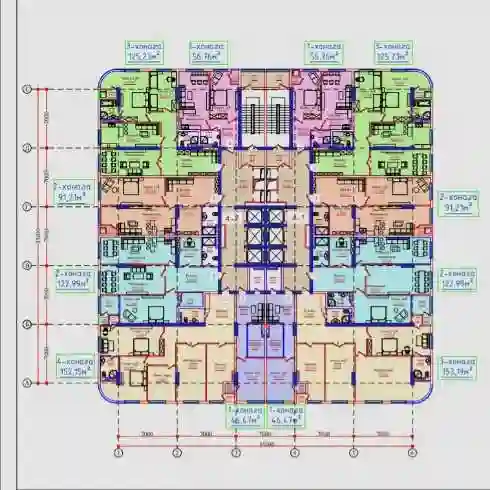 2-к квартира, 9 этаж, 91 м², Сино