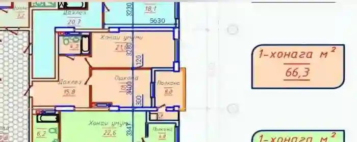 1-к квартира, 12 этаж, 67 м², Шохмансур