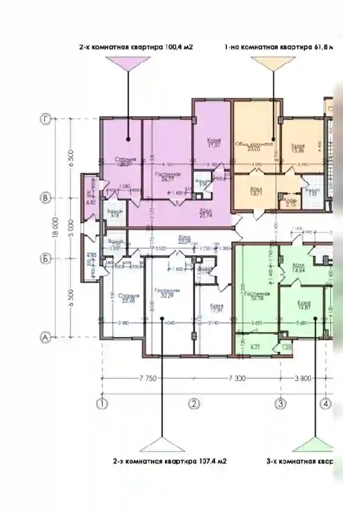 2-к квартира, 16 этаж, 107 м², Шохмансур