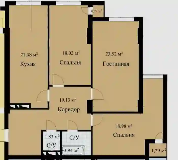3-к квартира, 13 этаж, 110 м², Шохмансур