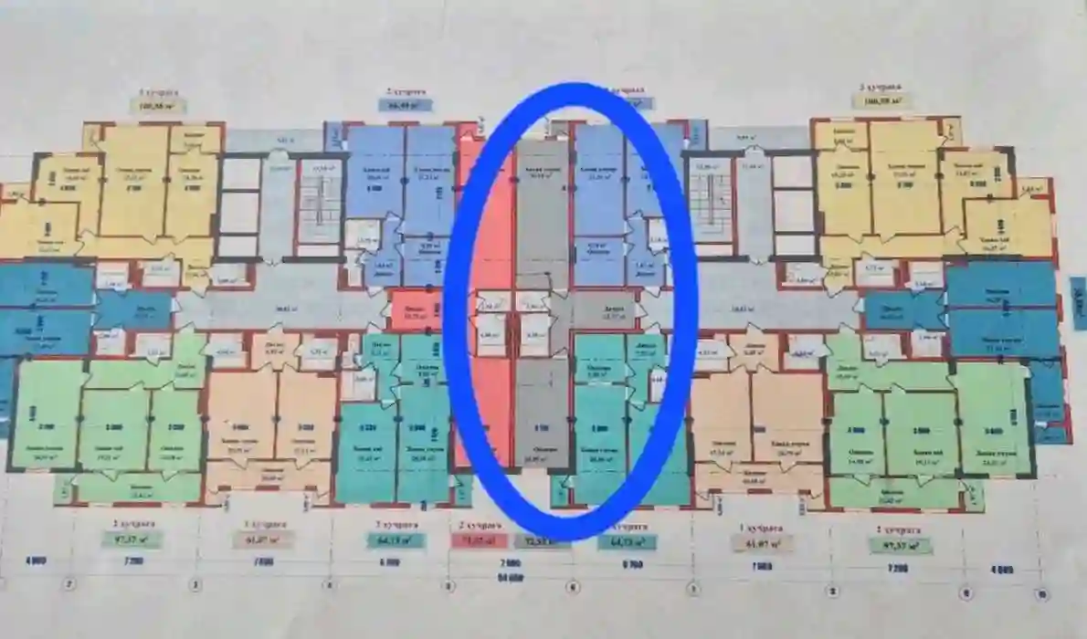 2-к квартира, 9 этаж, 73 м², Сино