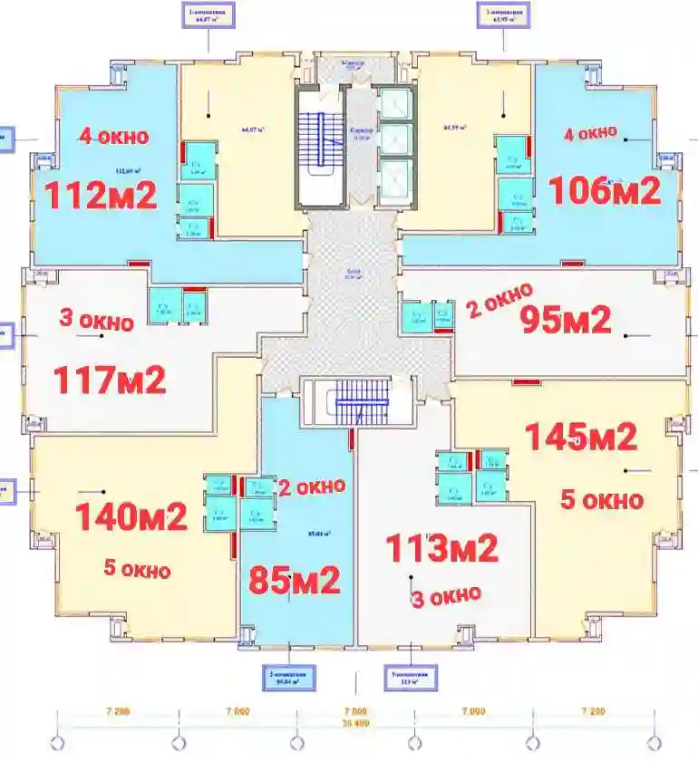 2-к квартира, 4 этаж, 95 м², Шохмансур