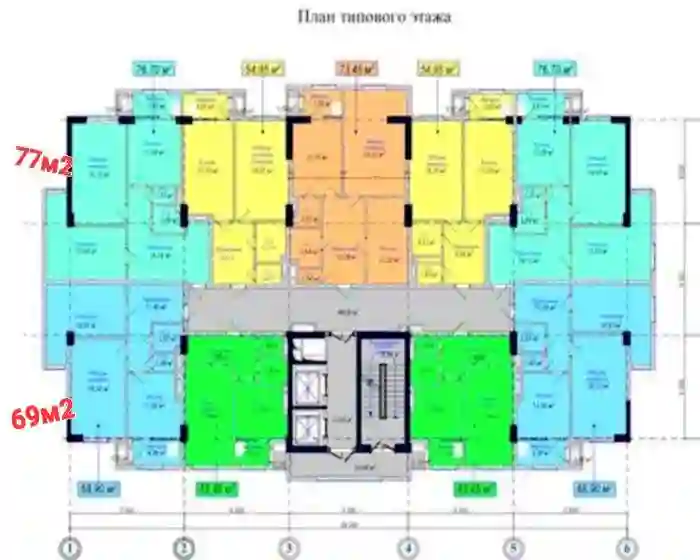 2-к квартира, 2 этаж, 69 м², Сино