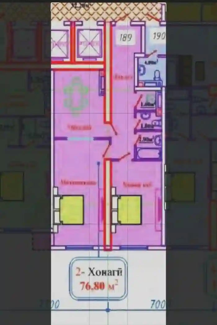 2-к квартира, 15 этаж, 76.8 м², Сино