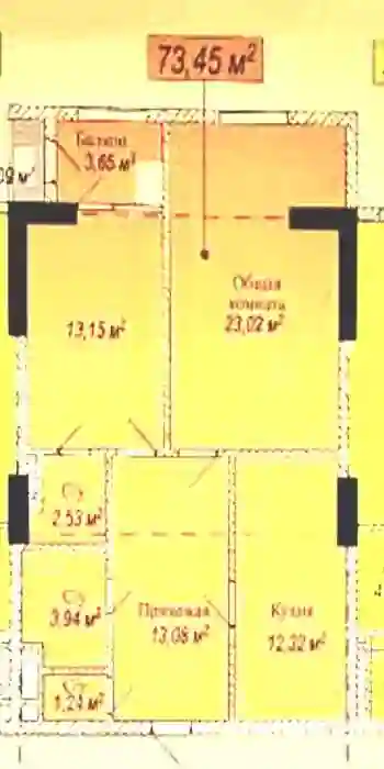 2-к квартира, 3 этаж, 73 м², Сино
