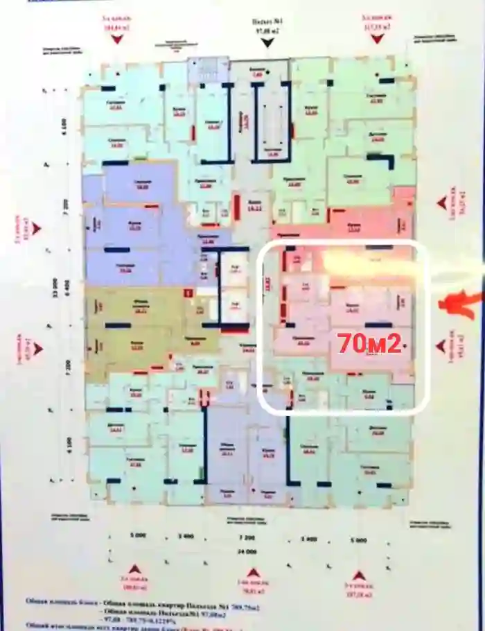 2-к квартира, 10 этаж, 70 м², Шохмансур