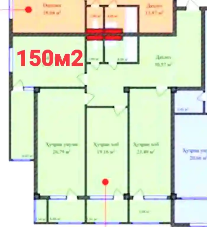 4-к квартира, 8 этаж, 150 м², Сино