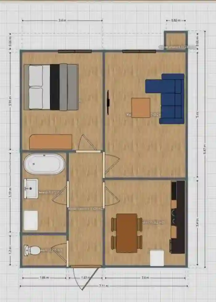 2-к квартира, 9 этаж, 56 м², Шохмансур