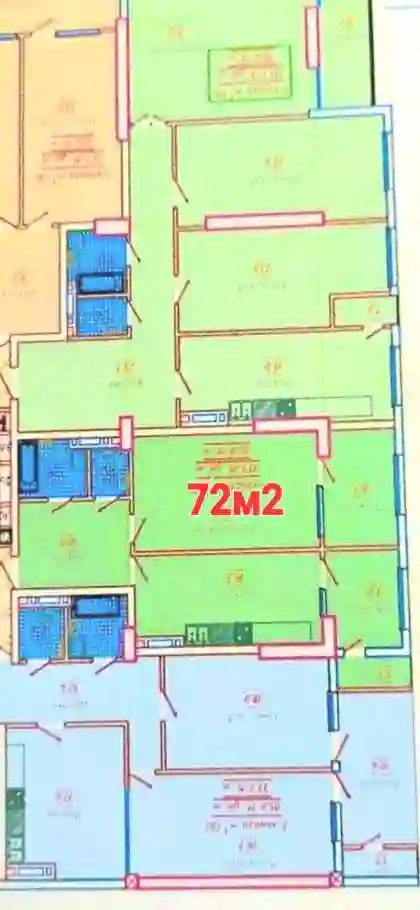 2-к квартира, 6 этаж, 72 м², Шохмансур
