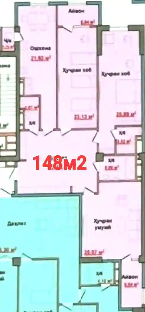 4-к квартира, 12 этаж, 148 м², Шохмансур