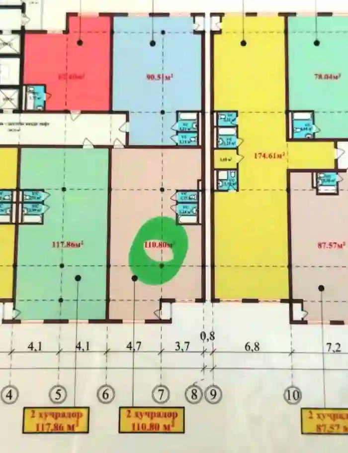 2-к квартира, 15 этаж, 111 м², Шохмансур