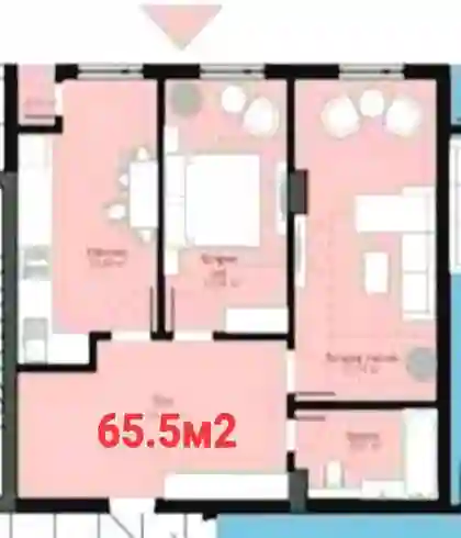 2-к квартира, 3 этаж, 65.5 м², Гиссар