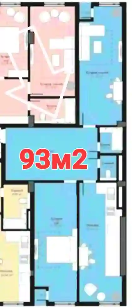 3-к квартира, 3 этаж, 93 м², Гиссар