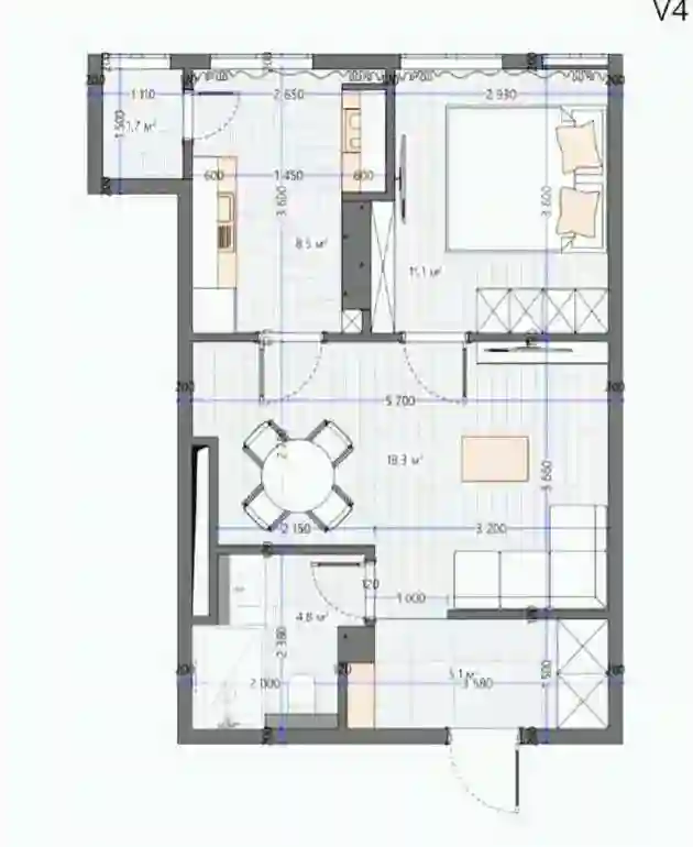 2-к квартира, 14 этаж, 48 м², Исмоил  Сомони