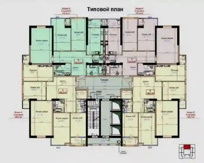 4-к квартира, 18 этаж, 159 м², Шохмансур