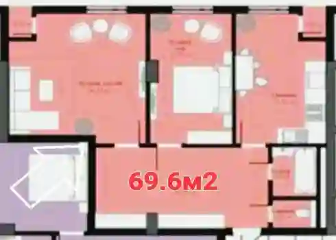 2-к квартира, 8 этаж, 69.6 м², Гиссар