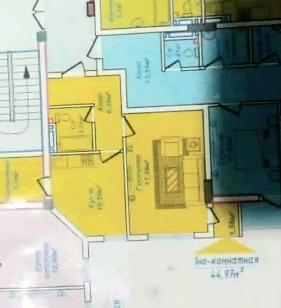 1-к квартира, 2 этаж, 45 м², Сино