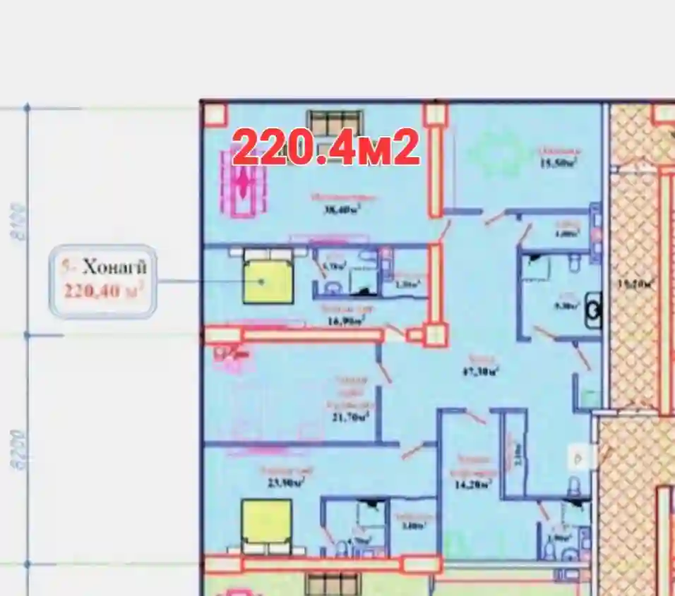 5-к квартира, 3 этаж, 220.4 м², Сино