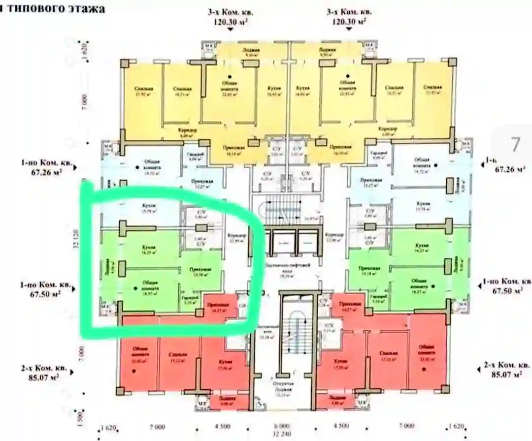 1-к квартира, 7 этаж, 67 м², Шохмансур