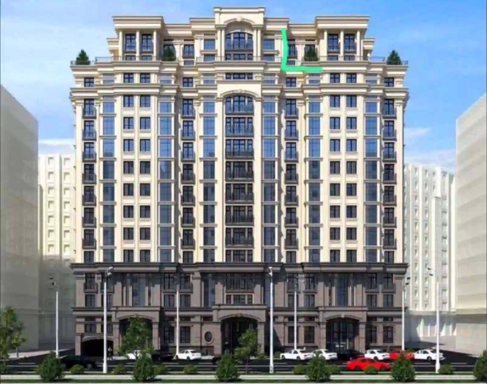 3-к квартира, 13 этаж, 104 м², Шохмансур