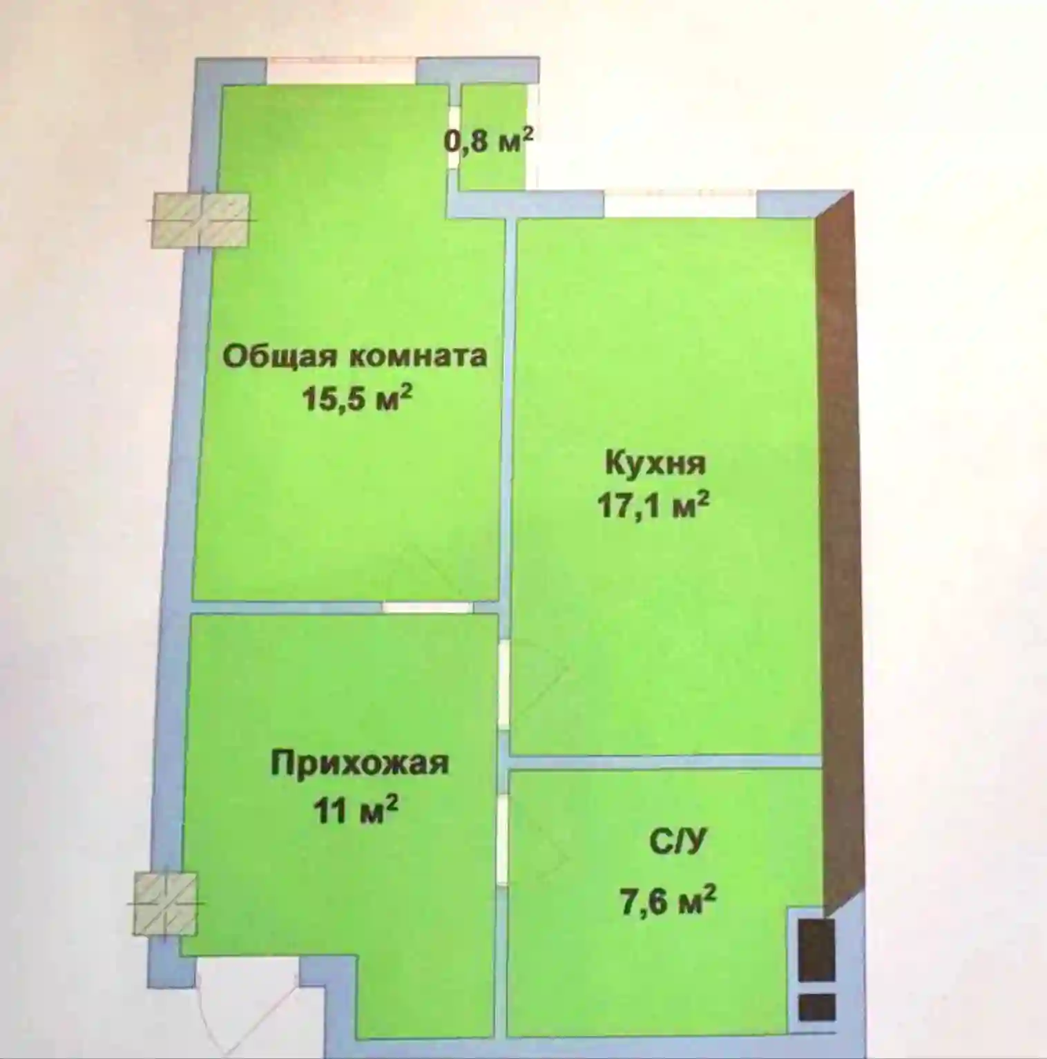1-к квартира, 15 этаж, 57 м², Шохмансур