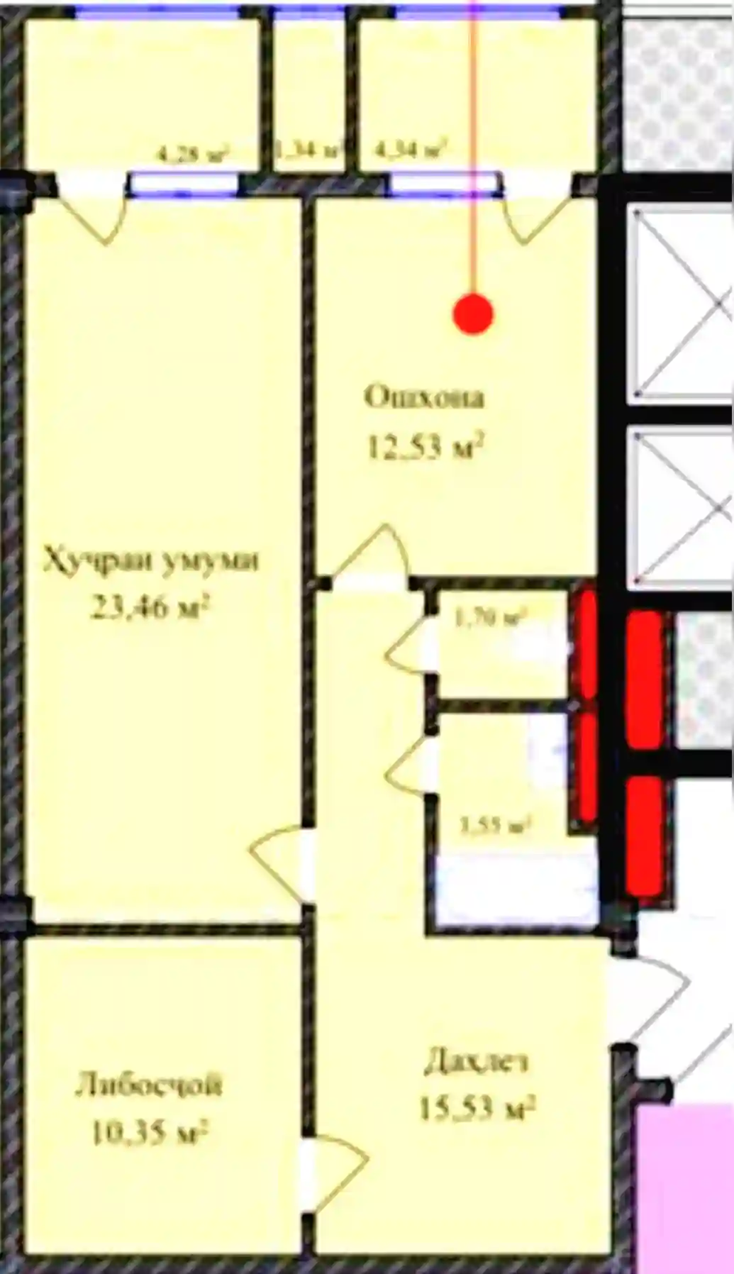 2-к квартира, 7 этаж, 78 м², Сино