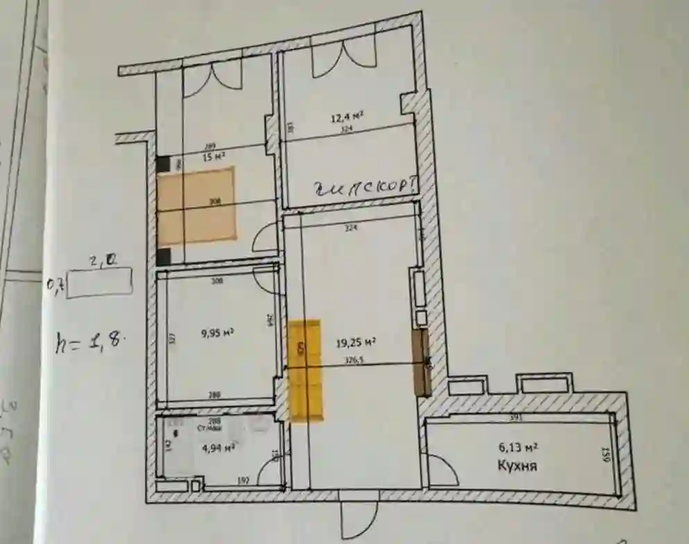 2-к квартира, 13 этаж, 87 м², Шохмансур