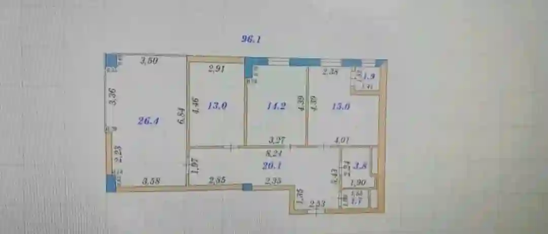 3-к квартира, 10 этаж, 96 м², Фирдавси