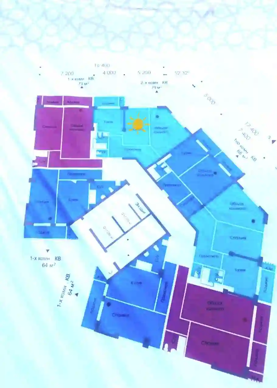 1-к квартира, 11 этаж, 64 м², Шохмансур