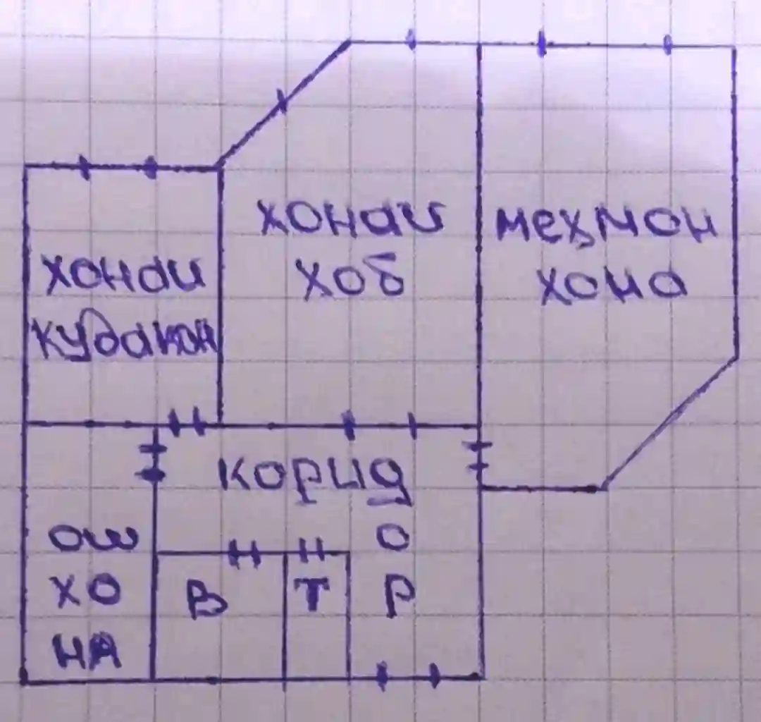 3-к квартира, 18 этаж, 67 м², Шохмансур