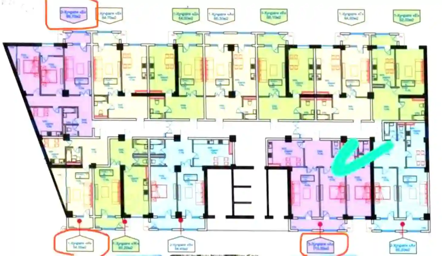1-к квартира, 15 этаж, 54 м², Сино