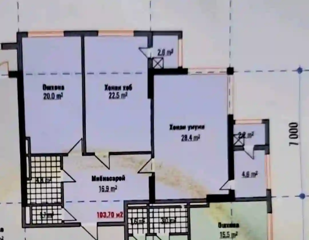 3-к квартира, 13 этаж, 104 м², Сино
