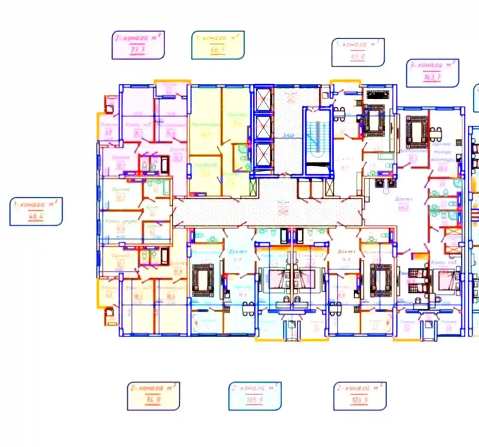 1-к квартира, 13 этаж, 46 м², сино