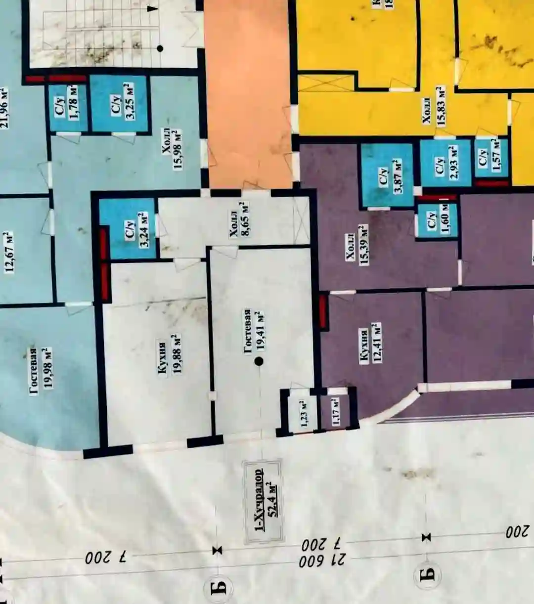 1-к квартира, 13 этаж, 52 м², Шохмансур