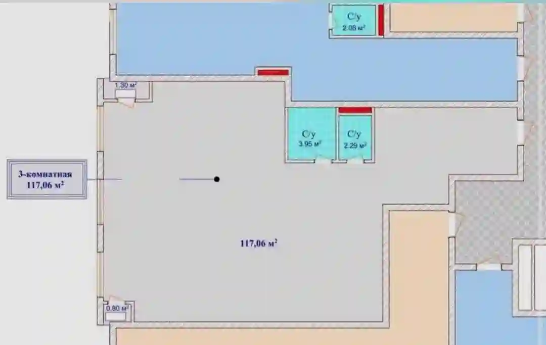 3-к квартира, 10 этаж, 117 м², Шохмансур