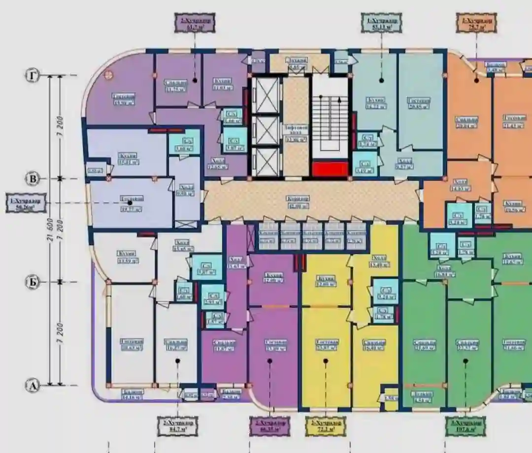 1-к квартира, 4 этаж, 53 м², Сино