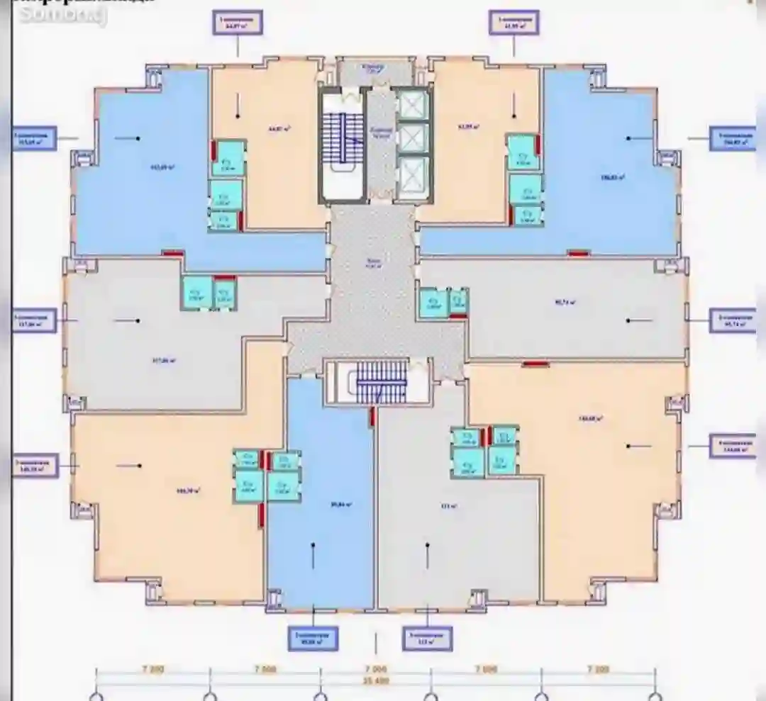3-к квартира, 4 этаж, 113 м², Шохмансур