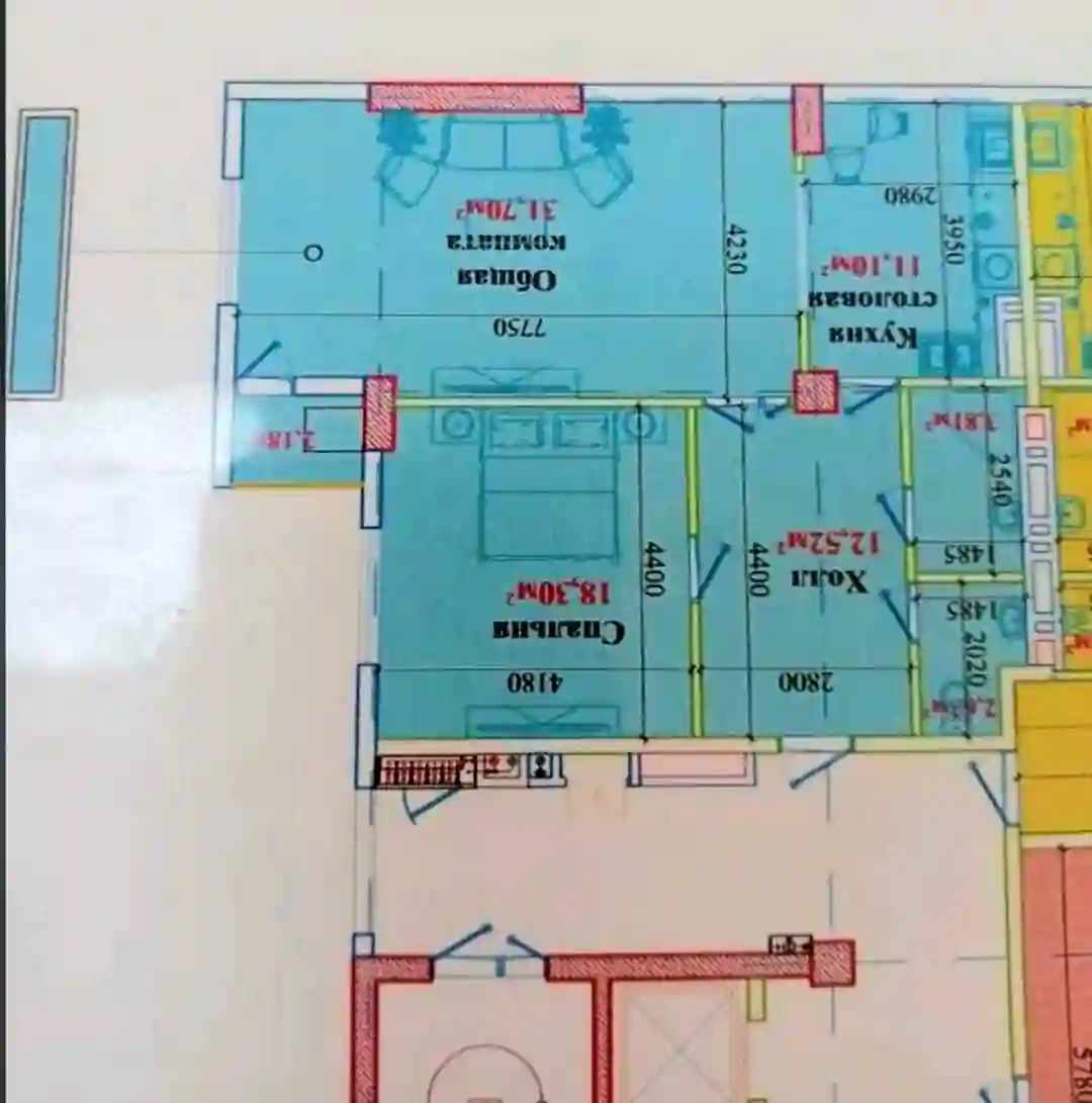 2-к квартира, 16 этаж, 82 м², Сино