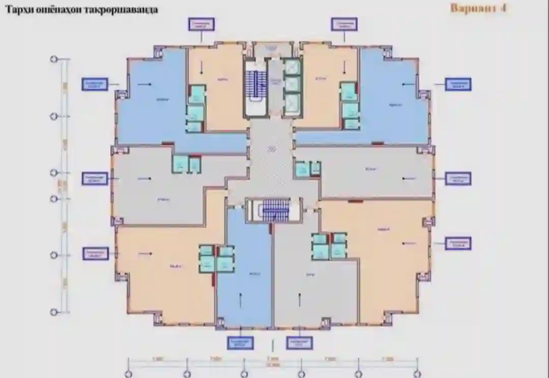 2-к квартира, 4 этаж, 95 м², Шохмансур
