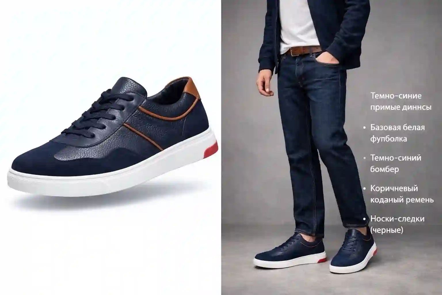 Мужские кеды тёмно-синие • Новые