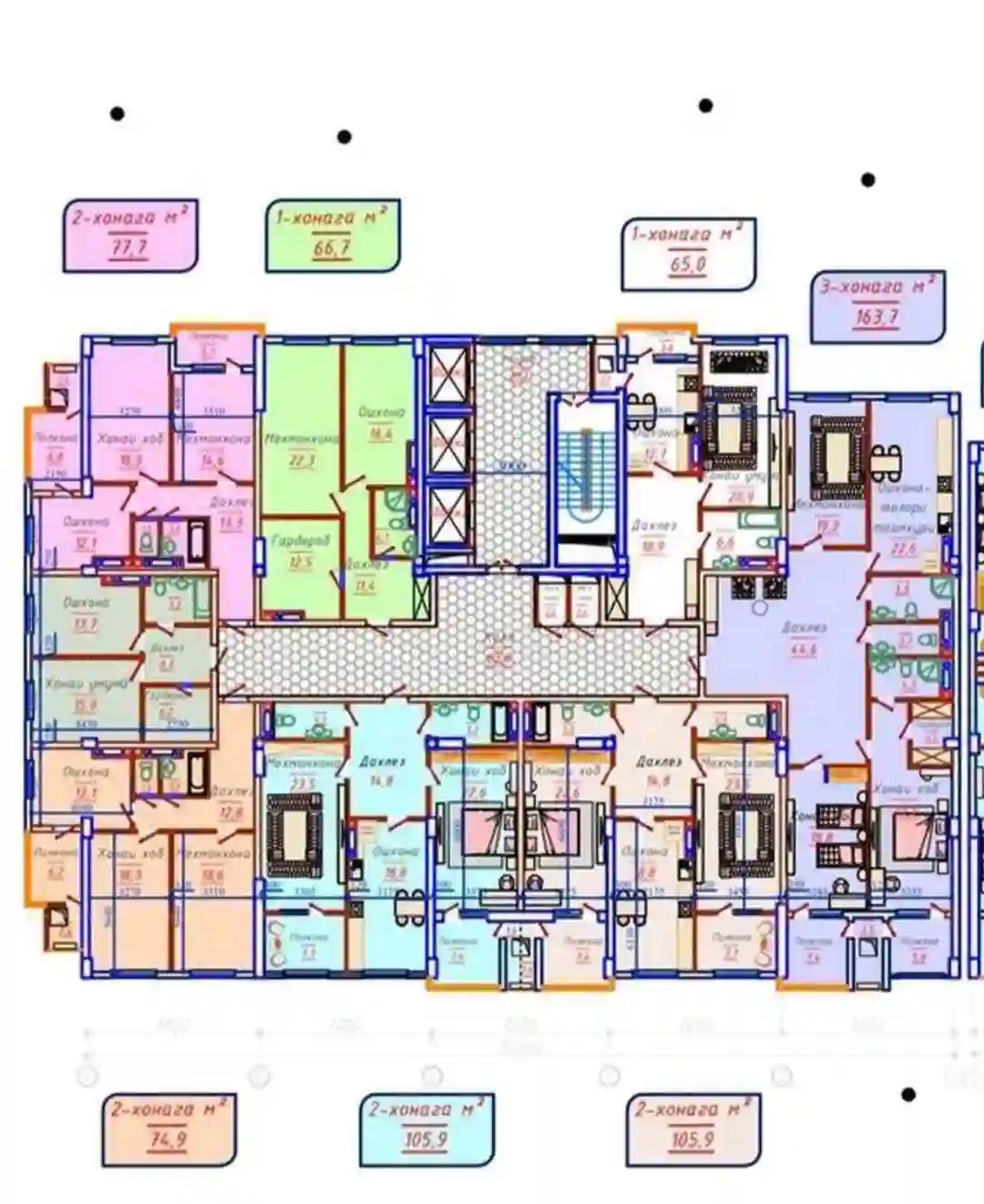 2-к квартира, 17 этаж, 106 м², Исмоил Сомони