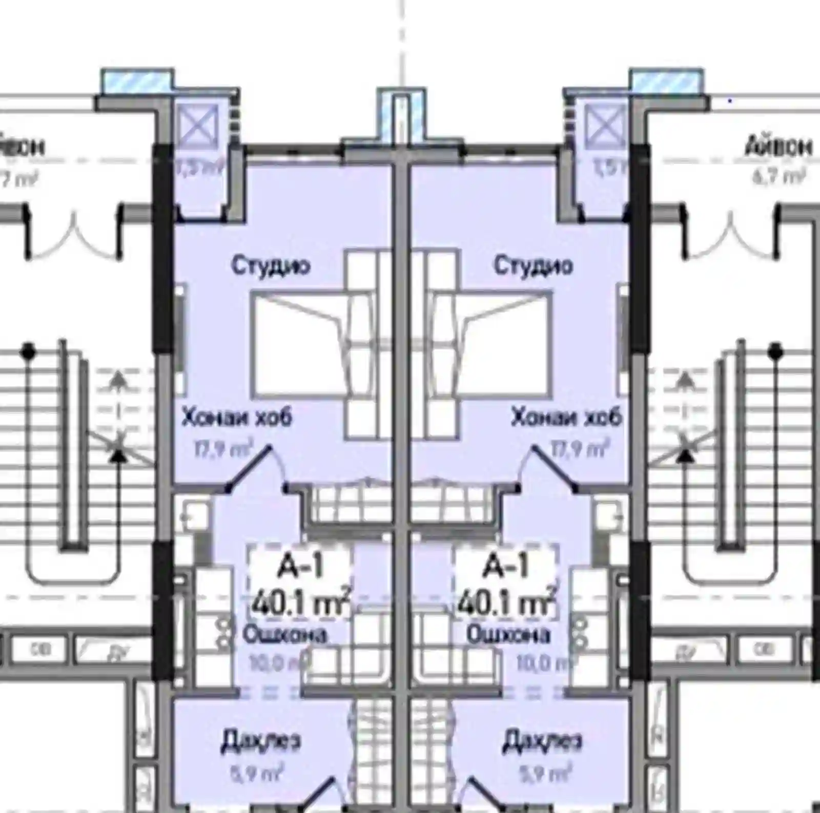 1-к квартира, 5 этаж, 40 м², Сино