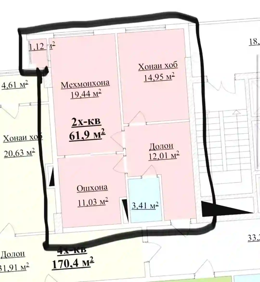 1-к квартира, 8 этаж, 62 м², Исмоил Сомони