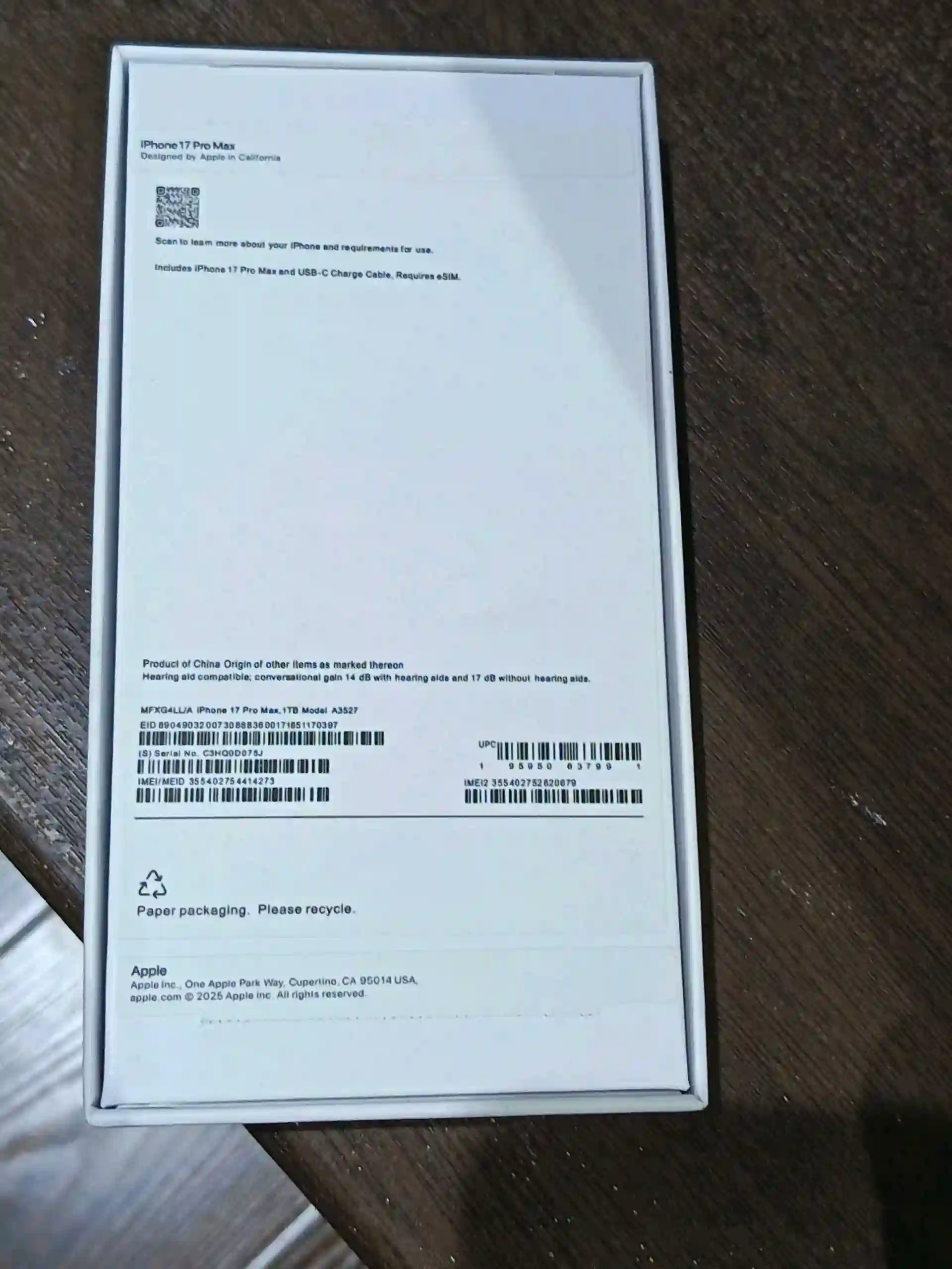 Apple iPhone 17 Pro Max 128 gb